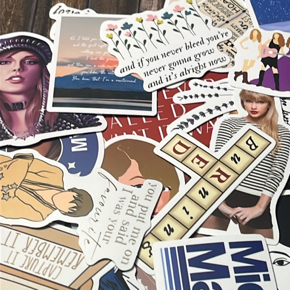 5for $10 Singer Taylor Swift Vibrant 50Pc Album Stickers Stick on Notebooks - Picture 3 of 4